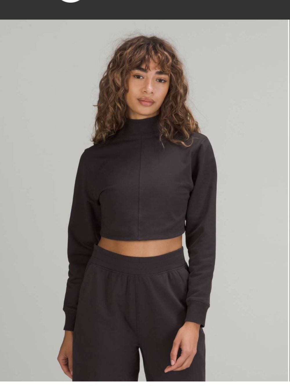 lululemon athletica LA Reversible Cropped Mock Neck Sweater - Black